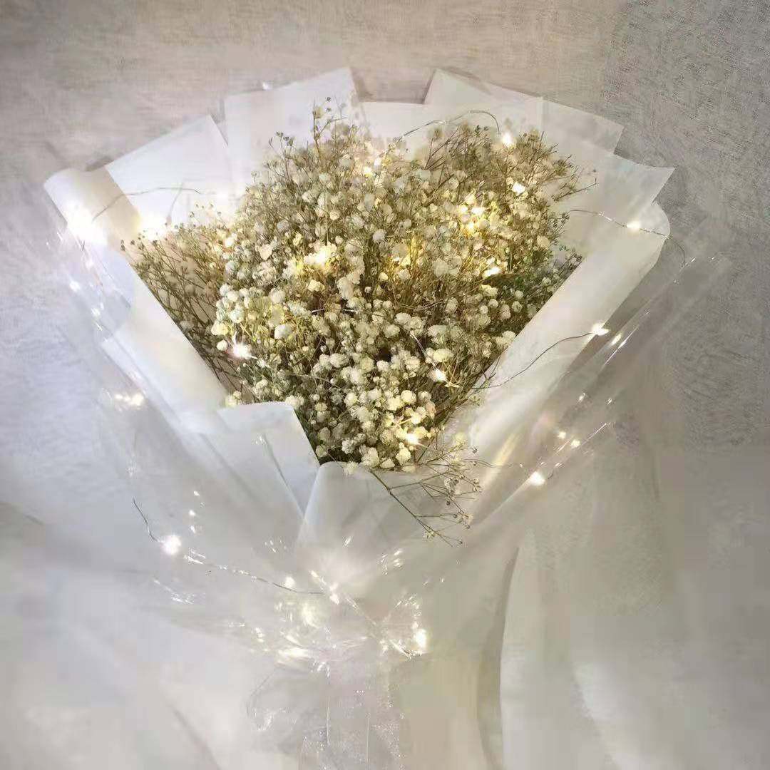 满天星永生干花抖音手捧花束七夕教师妇女节生日干花