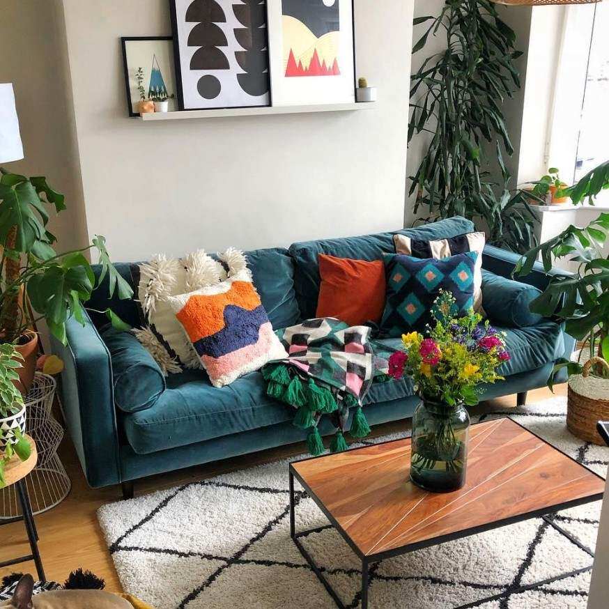 北欧橄榄绿轻奢丝绒布艺沙发简约客厅小户户型美式布艺沙发