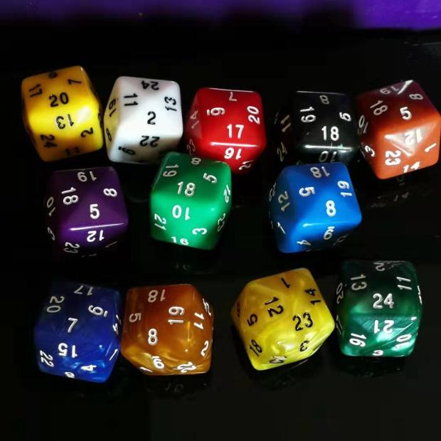 骰子多面数字二十二十四四面方形色形色亚克力色子