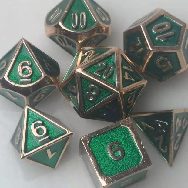 骰子多面体跑团桌游coc金属dnd4套装7粒数字色子