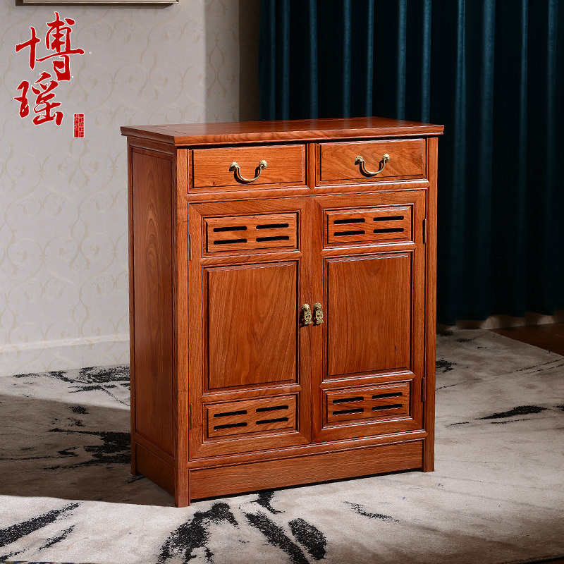 鞋柜红木储物柜客厅柜子玄关四门三门两三花梨鞋柜