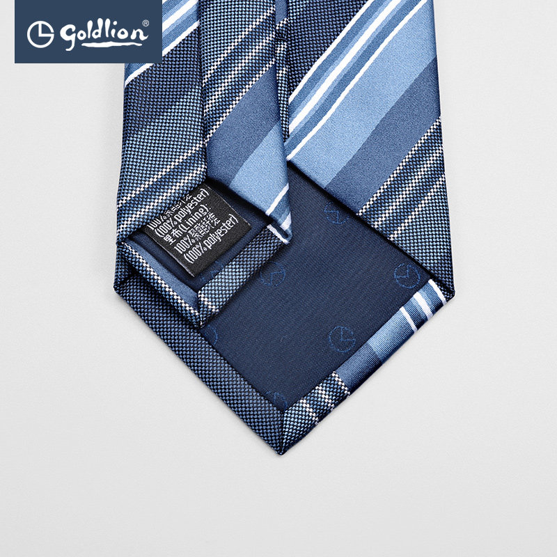 goldlion金利来质感细腻精致纹理条纹商务休闲箭头型领带