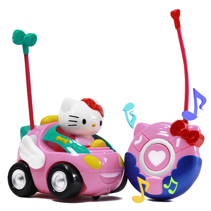 卡通遥控车凯蒂猫造型操作简单无线耐摔带音乐男孩女孩儿童节礼物
