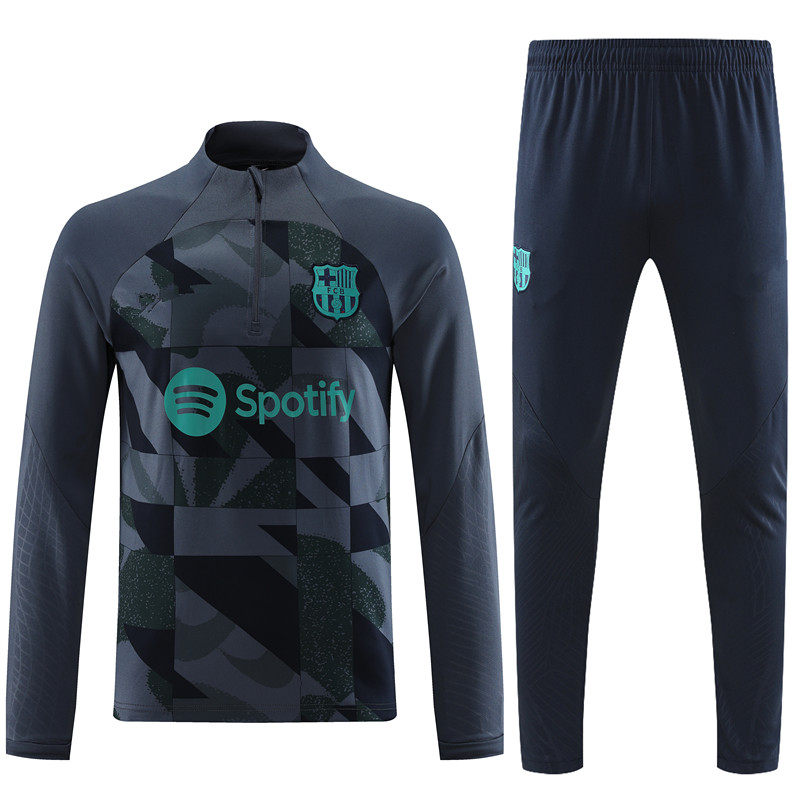 亲测~巴黎足球训练服巴萨秋冬长袖成人儿童定制比赛速干足球服梅西球