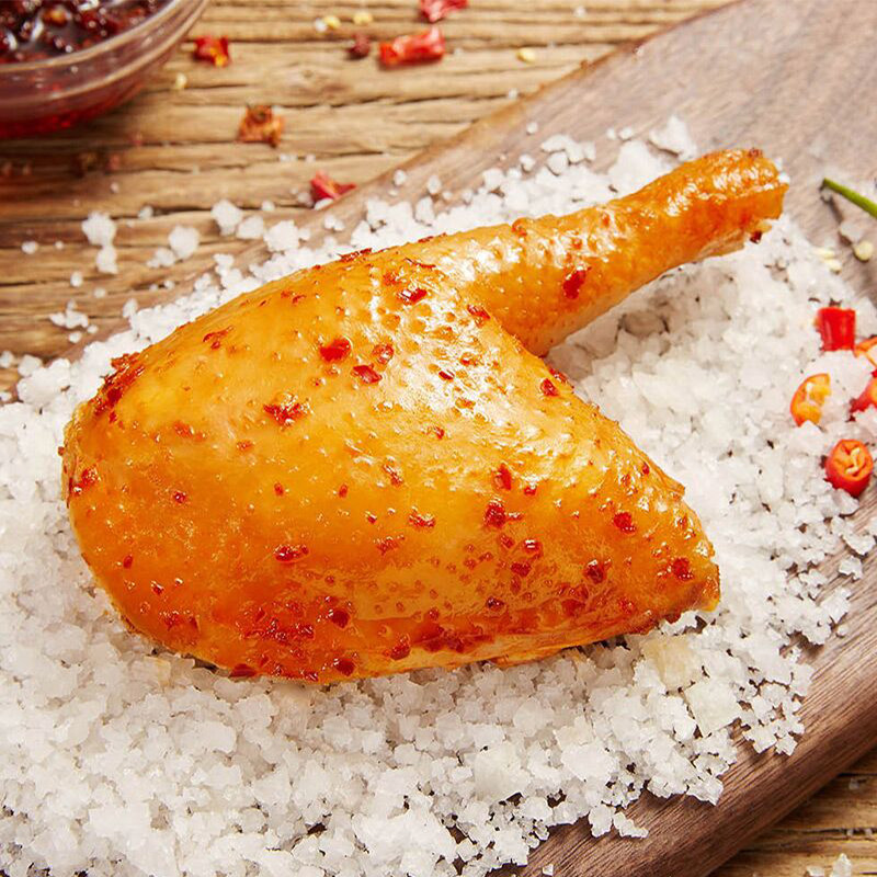 无穷盐焗鸡腿80g袋香辣盐局大鸡腿卤味鸡肉熟食即食休闲零食小吃