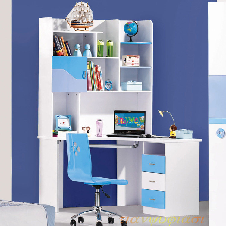 儿童儿童书书桌书架男孩转角电脑桌书柜连体学习书桌