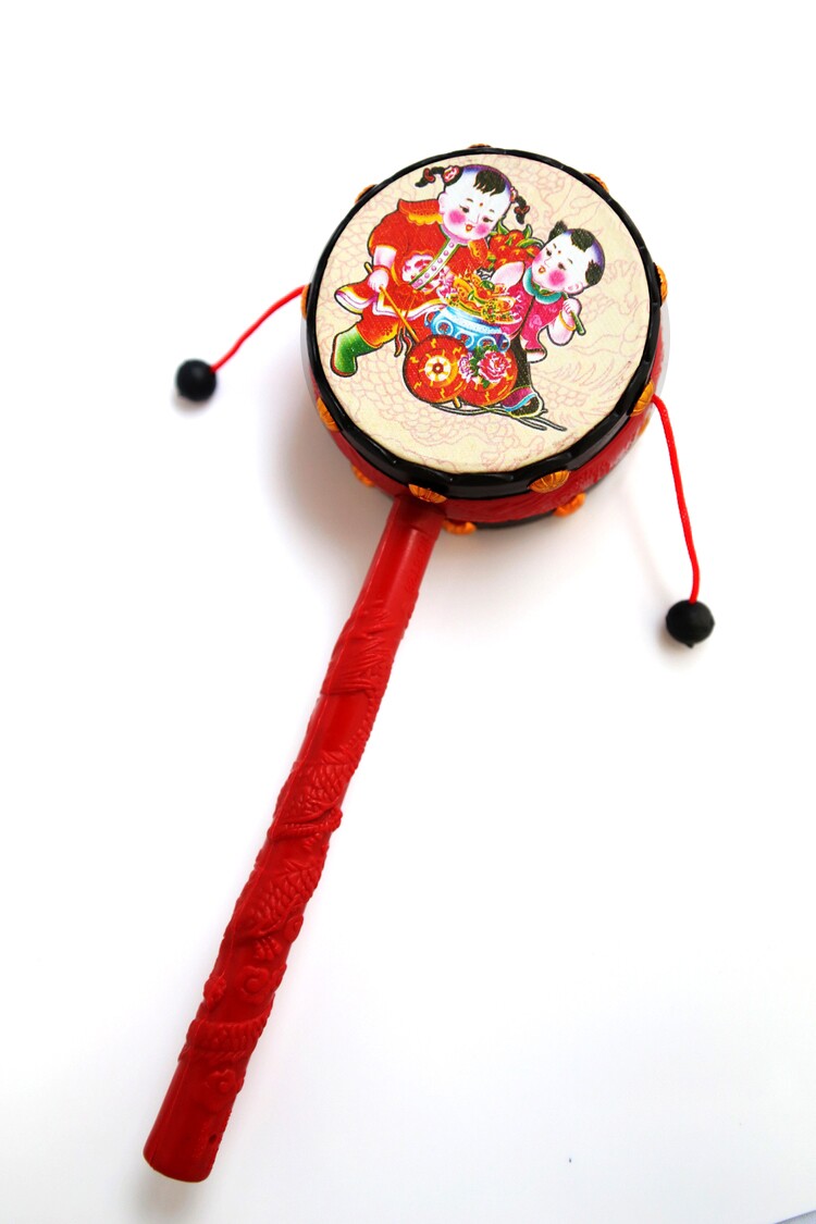 新生儿玩具拨浪鼓01岁波浪鼓玩具手摇鼓婴儿玩具036个月摇铃