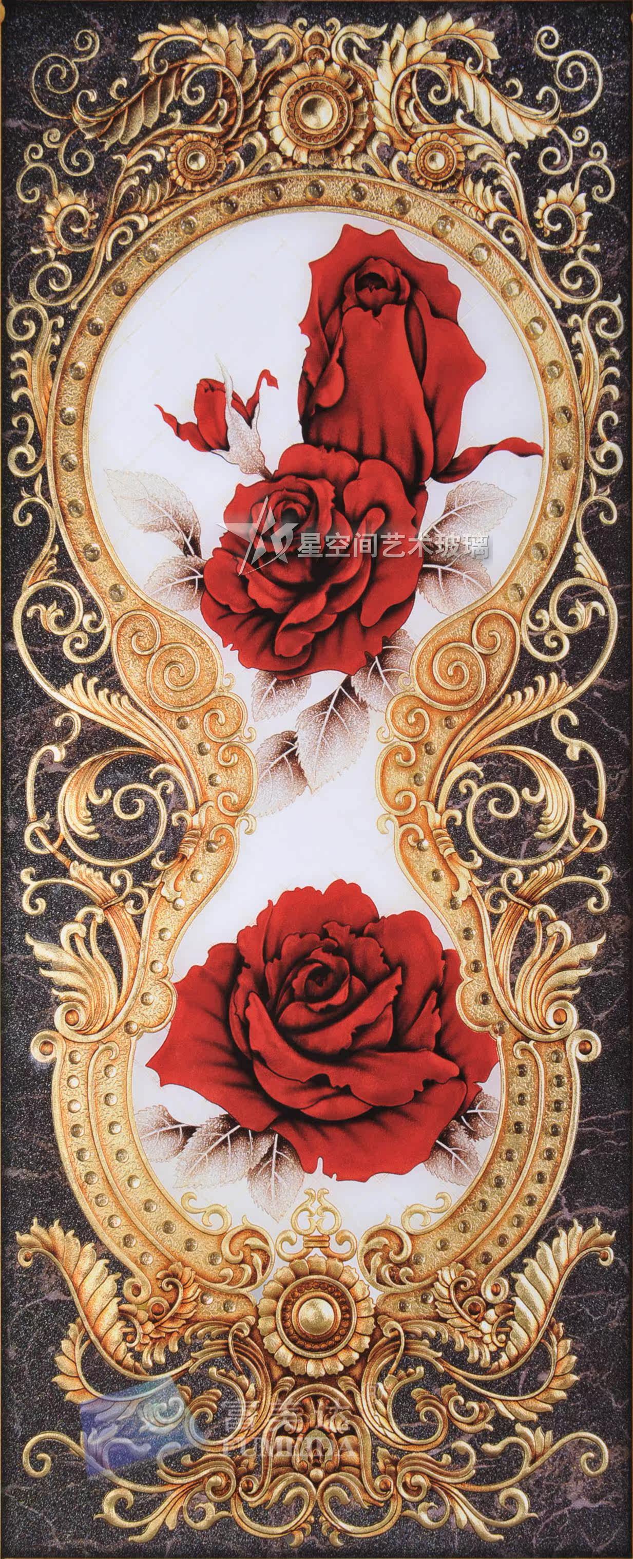 厂家直销彩雕艺术玻璃雕刻隔断客厅屏风背景墙装饰画艺术玻璃