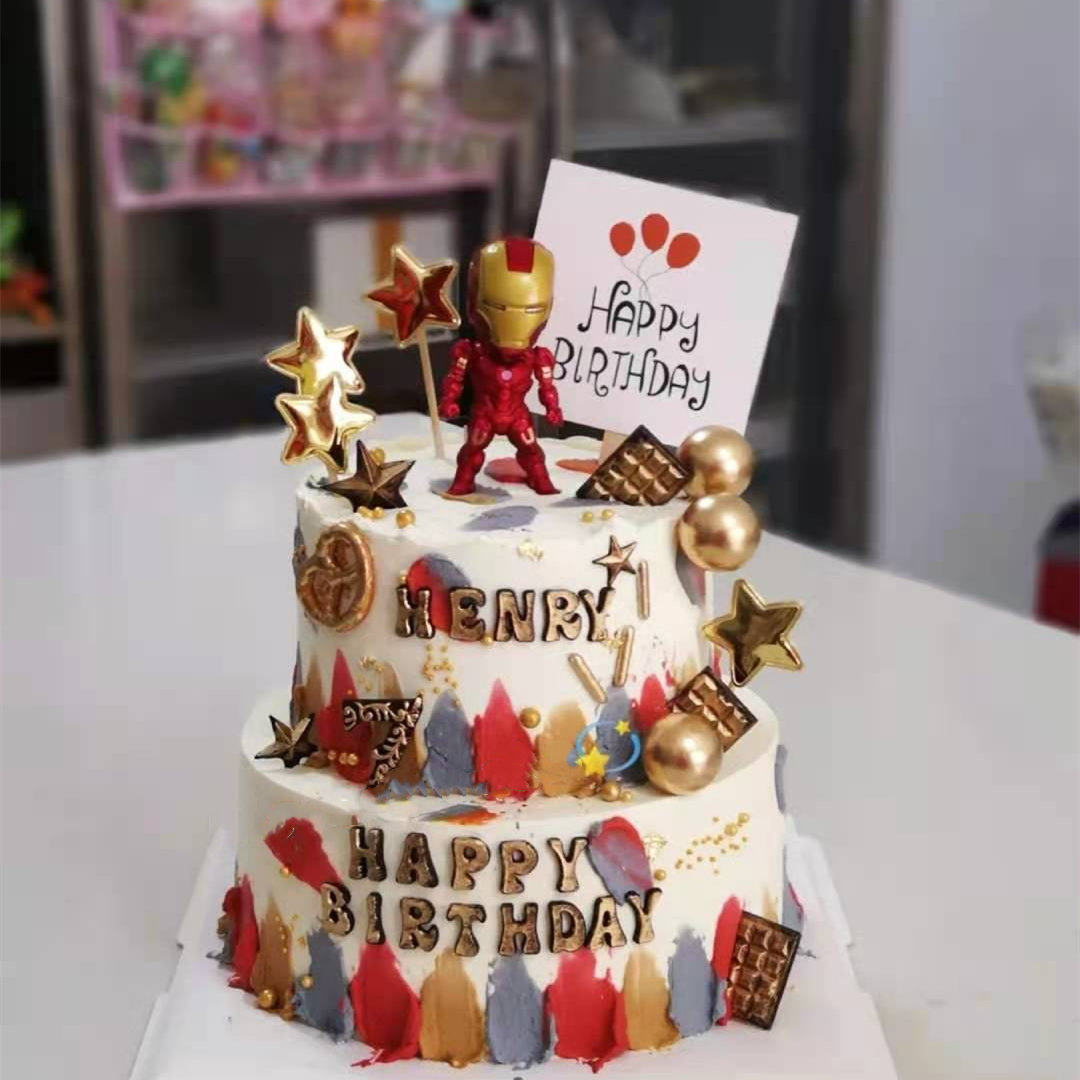 漫威钢铁侠复仇者联盟创意雷神美国队长男士生日蛋糕成都新鲜生日蛋糕