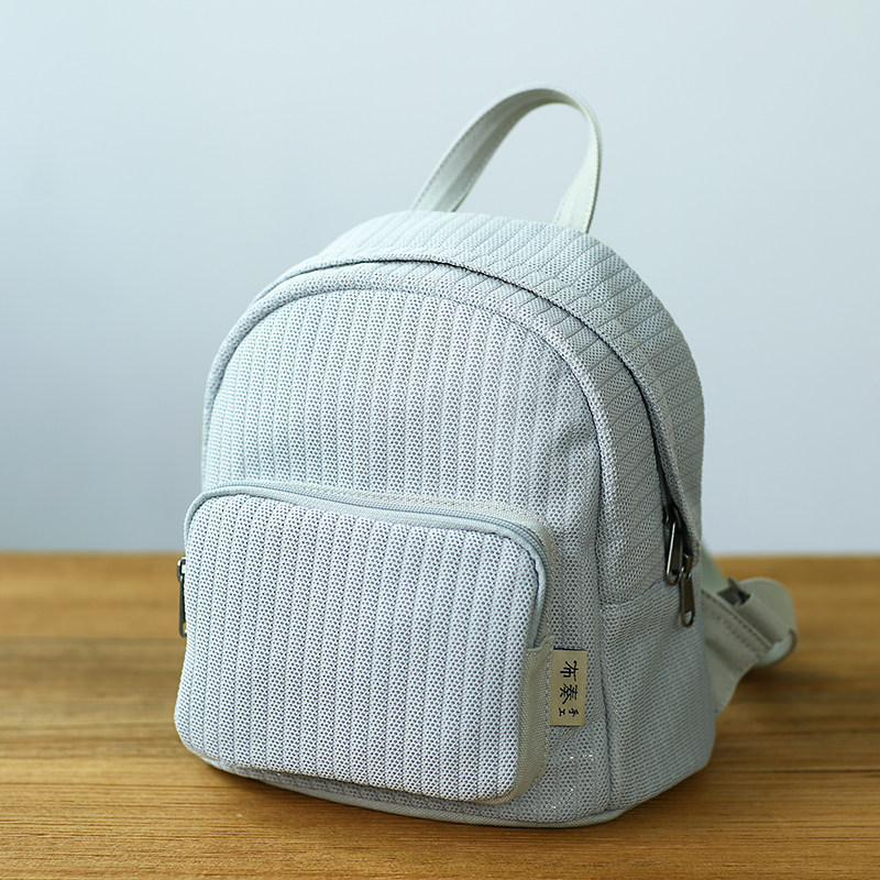 布奏原创帆布麻布背包迷你布艺双肩包日式书包女简约森系复古文艺