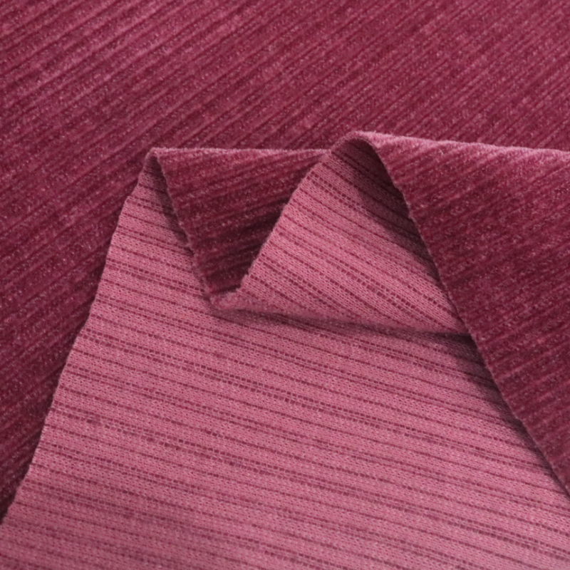 秋冬加厚雪尼尔针织弹力条绒灯芯绒窄坑条布料外套海绵垫