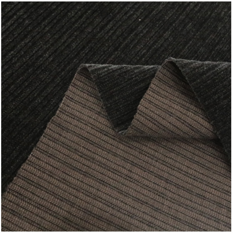 秋冬加厚雪尼尔针织弹力条绒灯芯绒窄坑条布料外套海绵垫