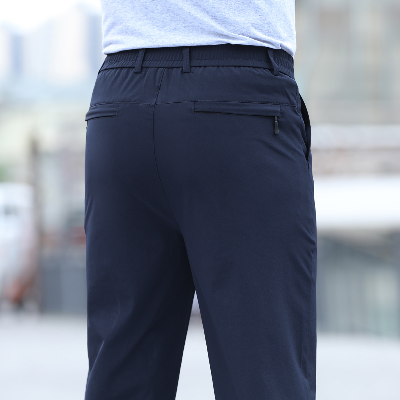 男士冰丝速干裤夏季薄款休闲裤春秋宽松直筒运动长裤上班中年爸爸