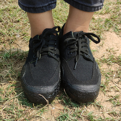 解放鞋男劳保鞋民工耐磨工作劳动鞋工地3520帆布迷彩鞋农田鞋胶鞋