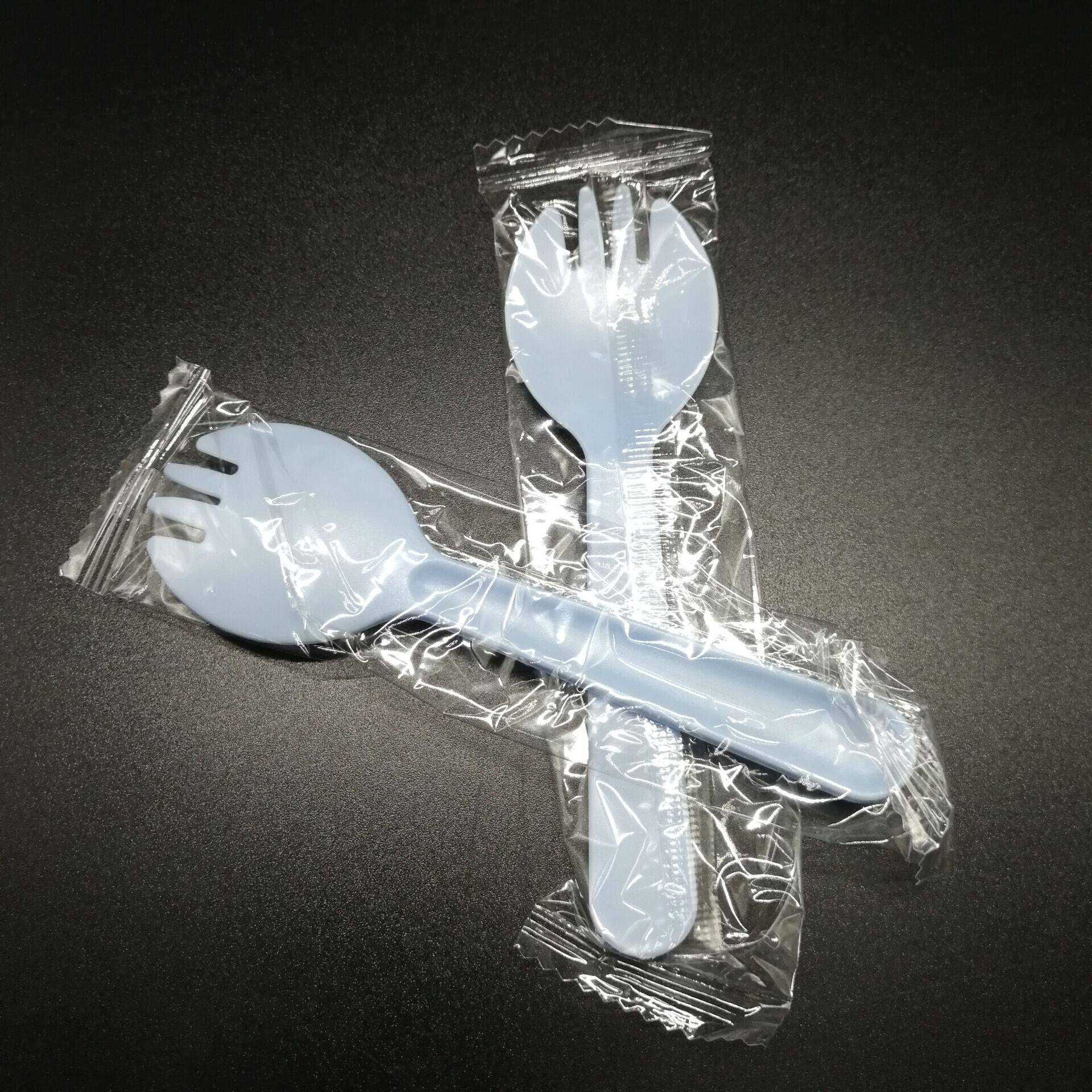 独立包装一次性小勺子叉勺彩色塑料水果捞叉子甜品冰淇淋蛋糕勺叉