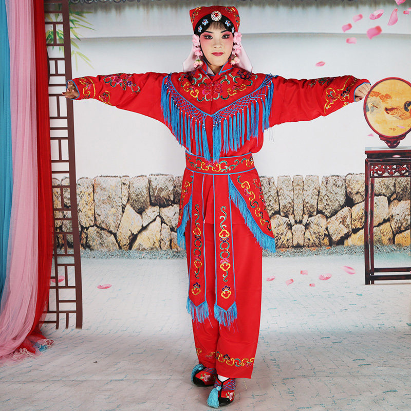 京剧戏曲女兵衣云肩演出服装古装戏剧刀马旦武旦女兵衣舞台演出服