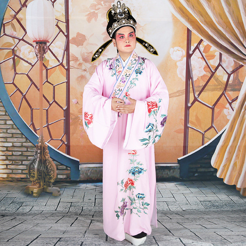 京剧戏曲牡丹绣花小生戏剧黄梅戏唐伯虎文生秀才民族服装