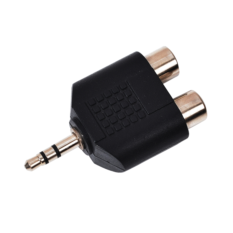 音频莲花耳机ais音响转接头电脑转换转换器2rca视频线