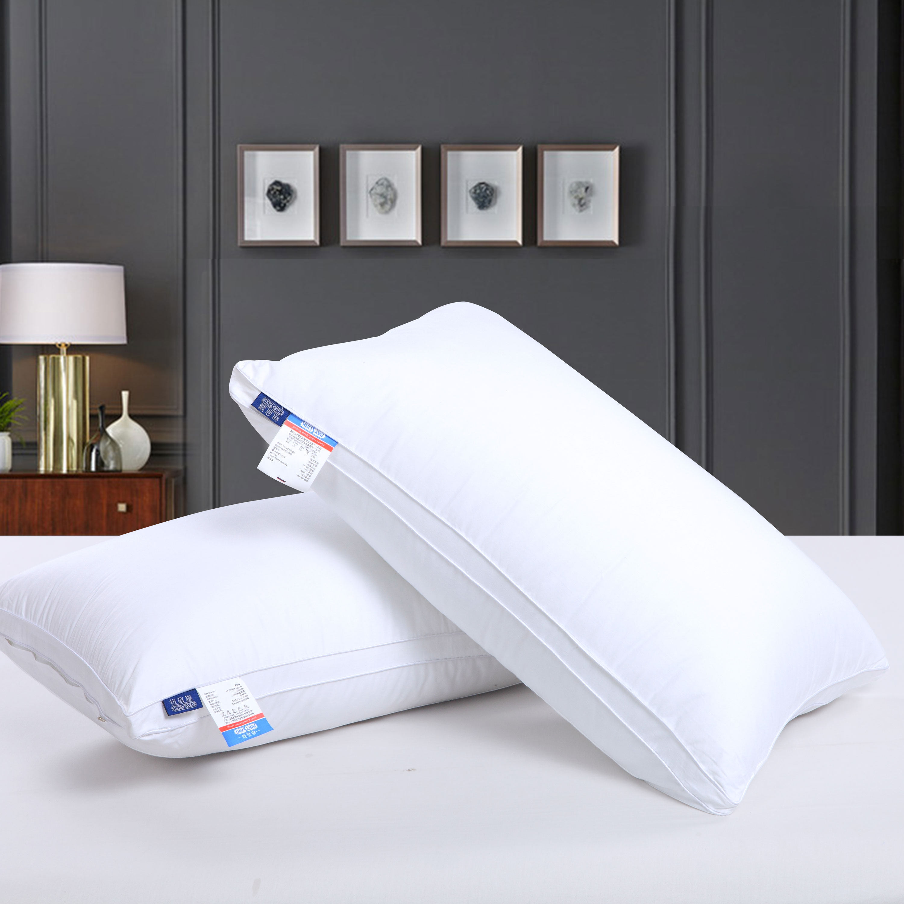 全棉枕芯星级酒店枕头羽丝丝绒护颈枕可水洗单人枕头