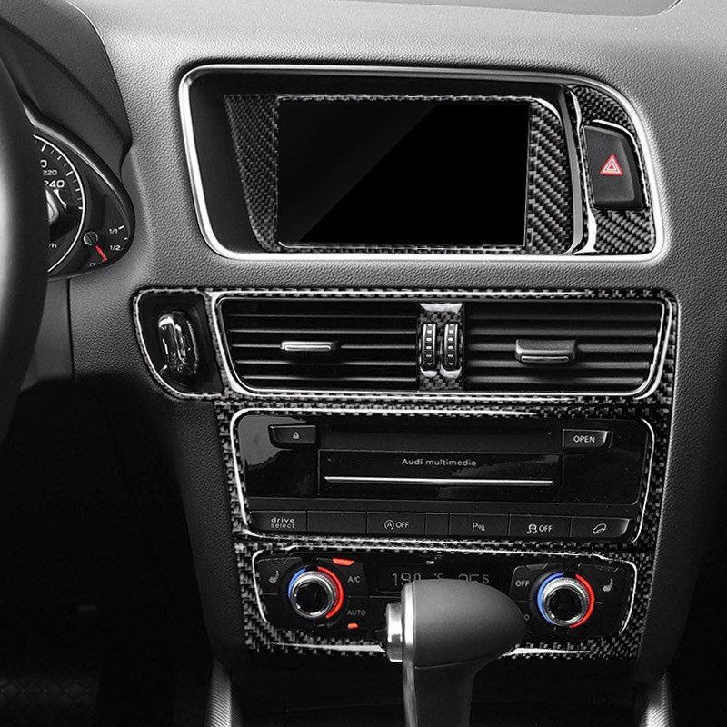 奥迪q5sq5改装碳纤维中控导航空调cd控制面板汽车贴片