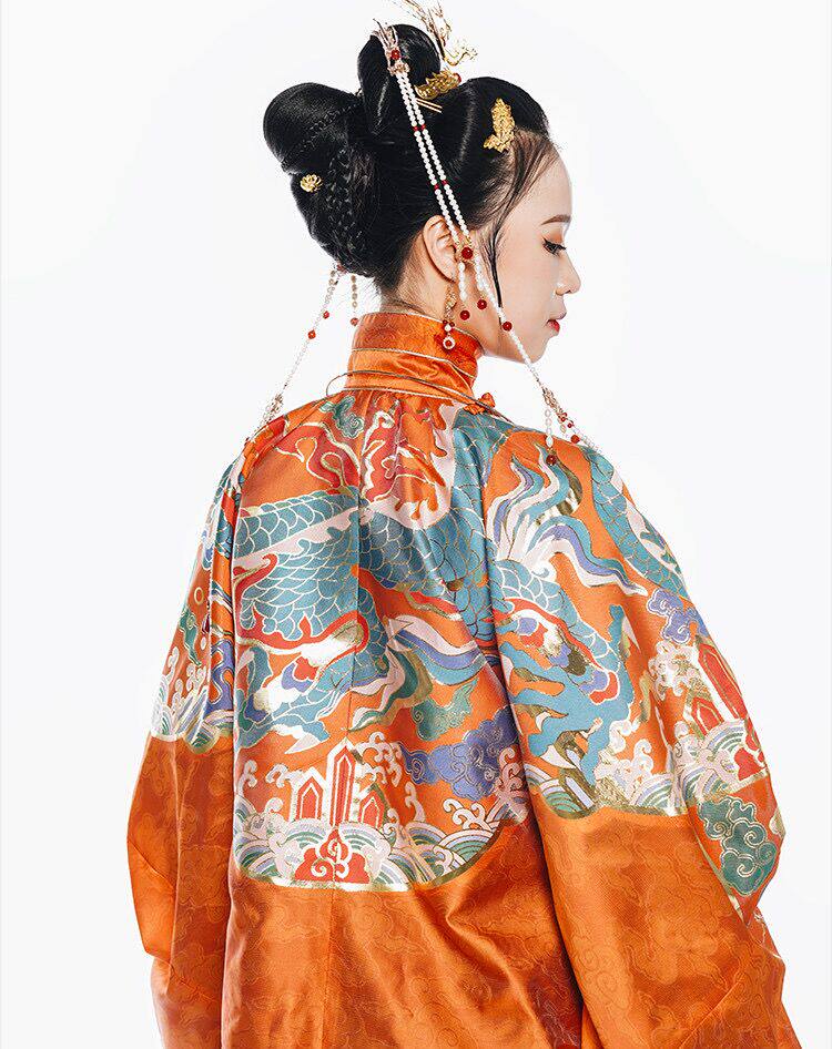 汉锦出租天机云锦容止绝版立领明制蟒袍汉服汉服上装