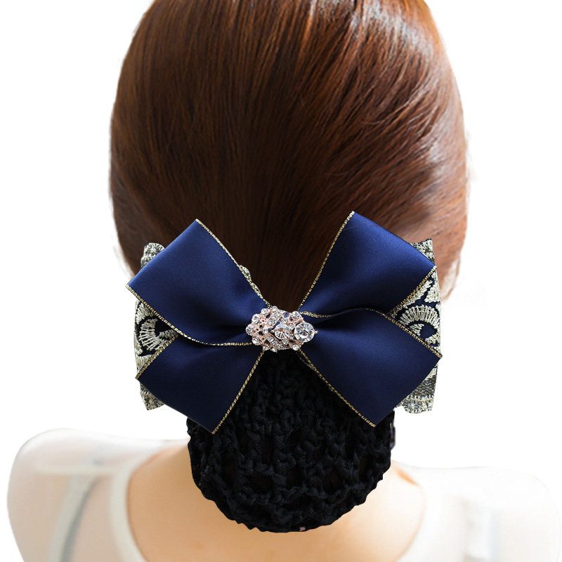 职业头花空姐银行护士物业保洁粉色韩版手工发饰