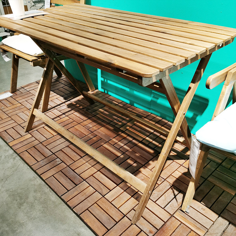 宜家阿霍折叠餐桌户外实木饭桌庭院桌子国内其它桌类