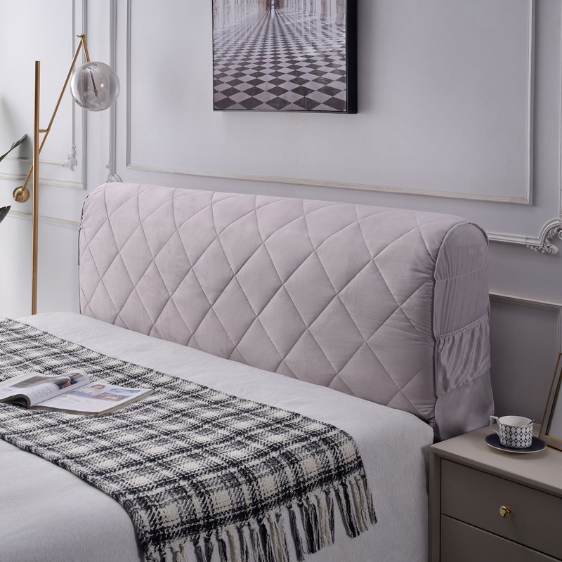 床头加厚头套罩全包头罩简约纯色弧形软包欧式床头套