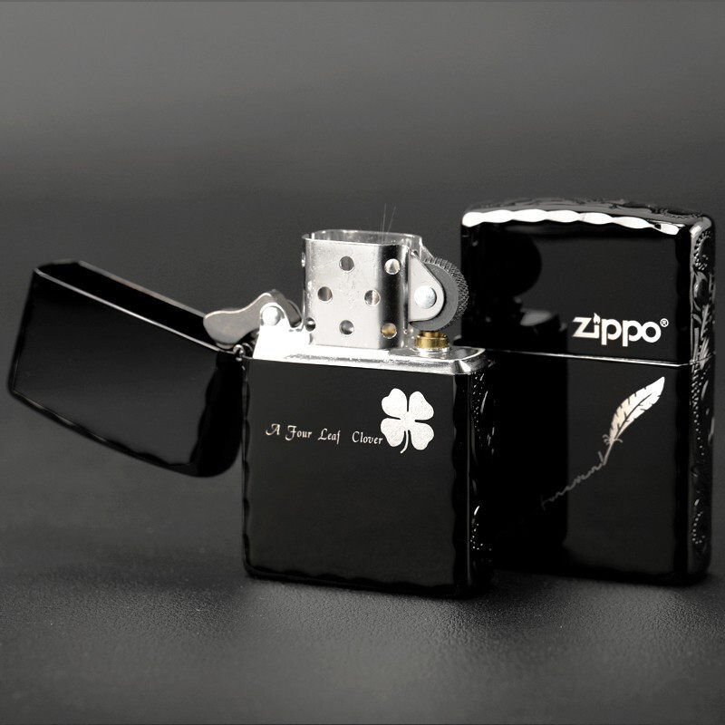 官方原装zipp打火机芝宝创意侧边雕花黑冰定制zippo