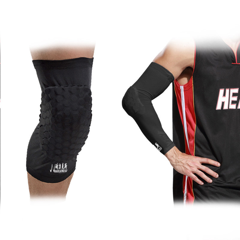 运动蜂窝防撞护膝护肘护腕套装战术篮球护具护臂防摔足球套夏摩托