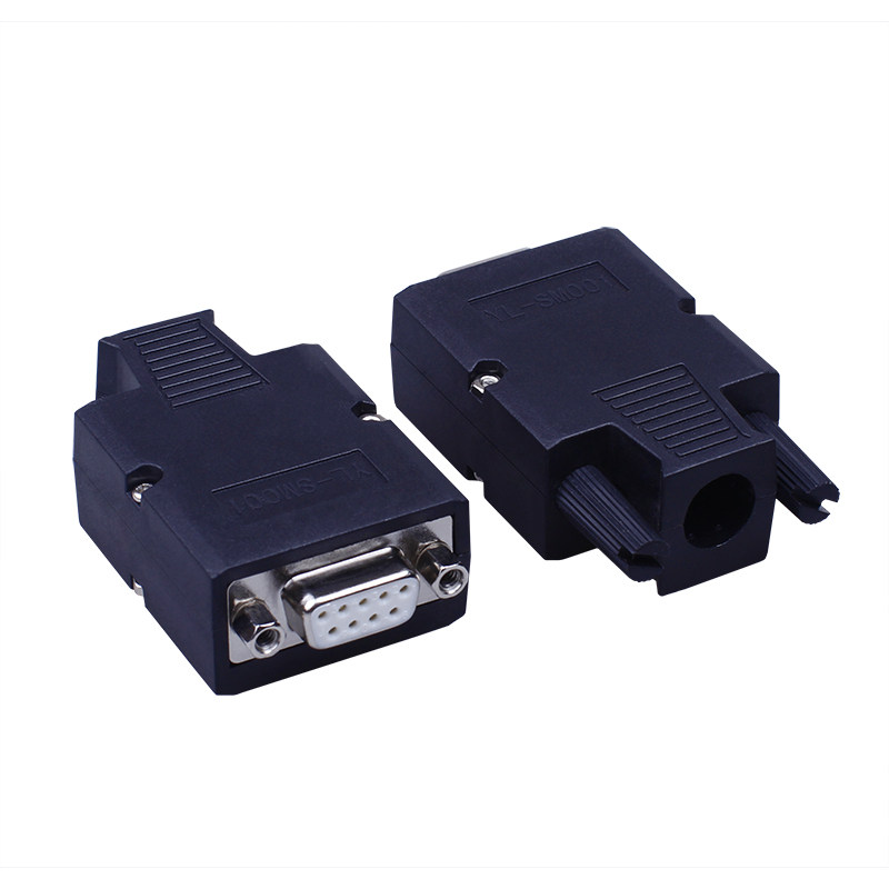 上下盖锁紧式 db9免焊接 公头9针串口头rs232/485接头com接口接头