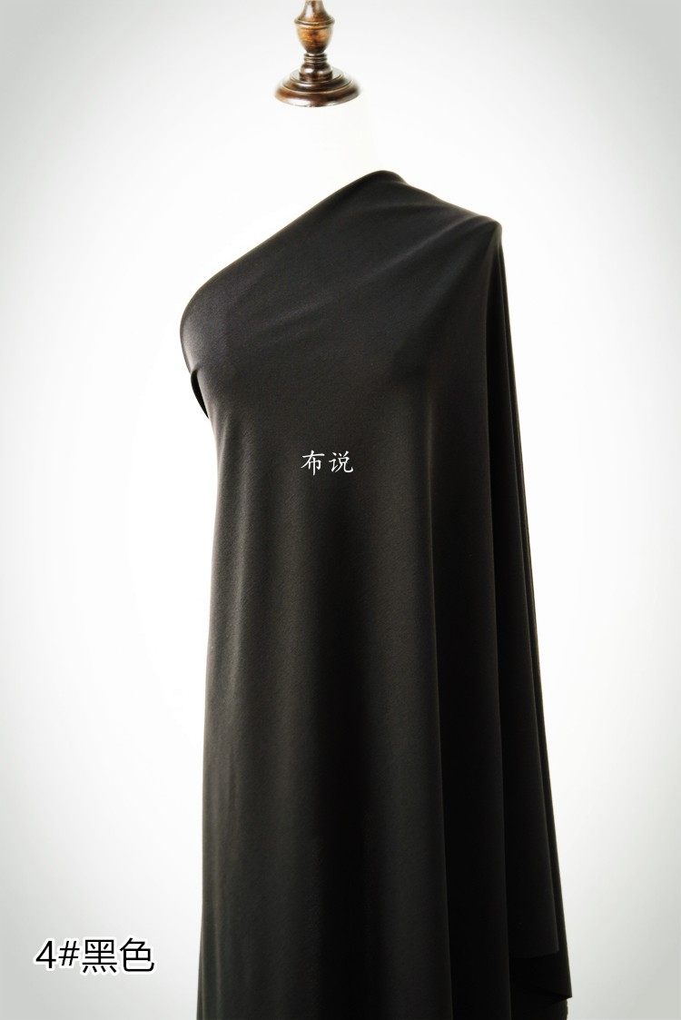 黑色80支天丝罗马棉布布料针织四面弹力冰丝海绵垫