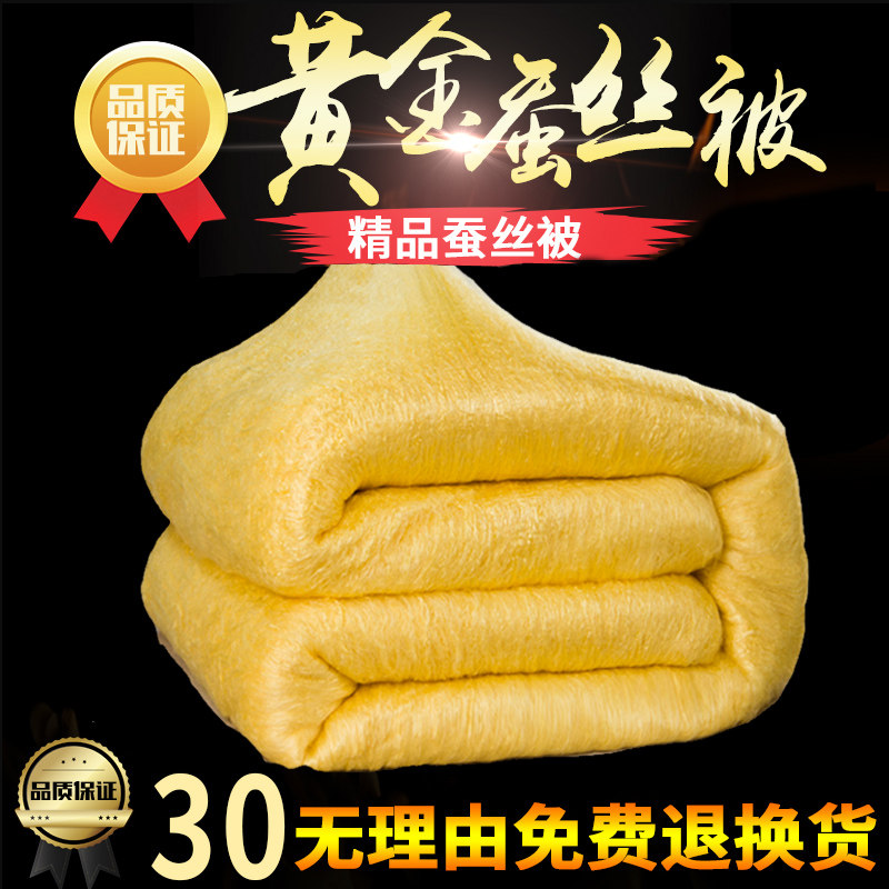 黄金蚕丝被双人天然桑蚕丝立体超软超暖