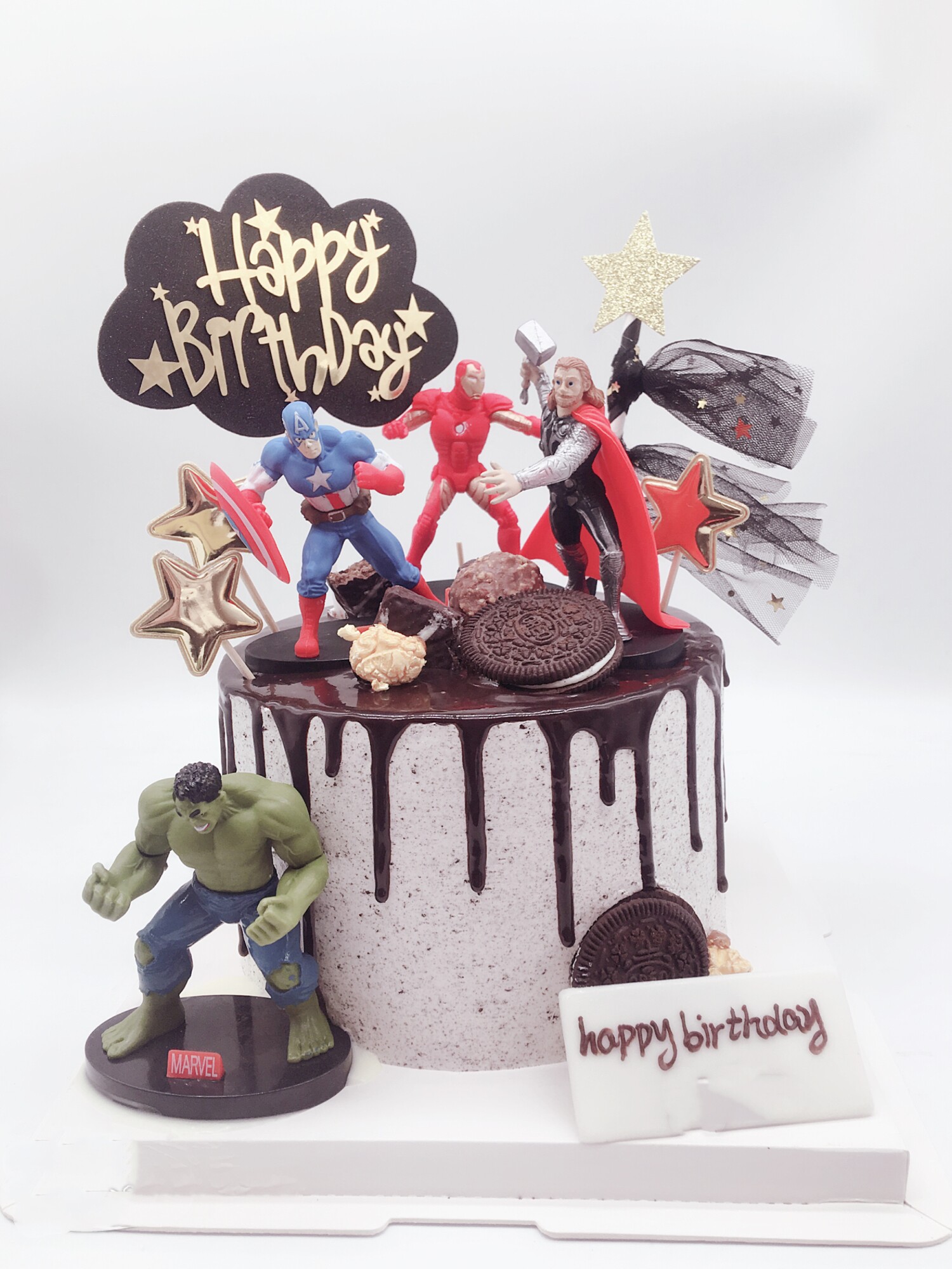 漫威英雄复仇者联盟钢铁侠生日蛋糕男士男友北京天津新鲜生日蛋糕