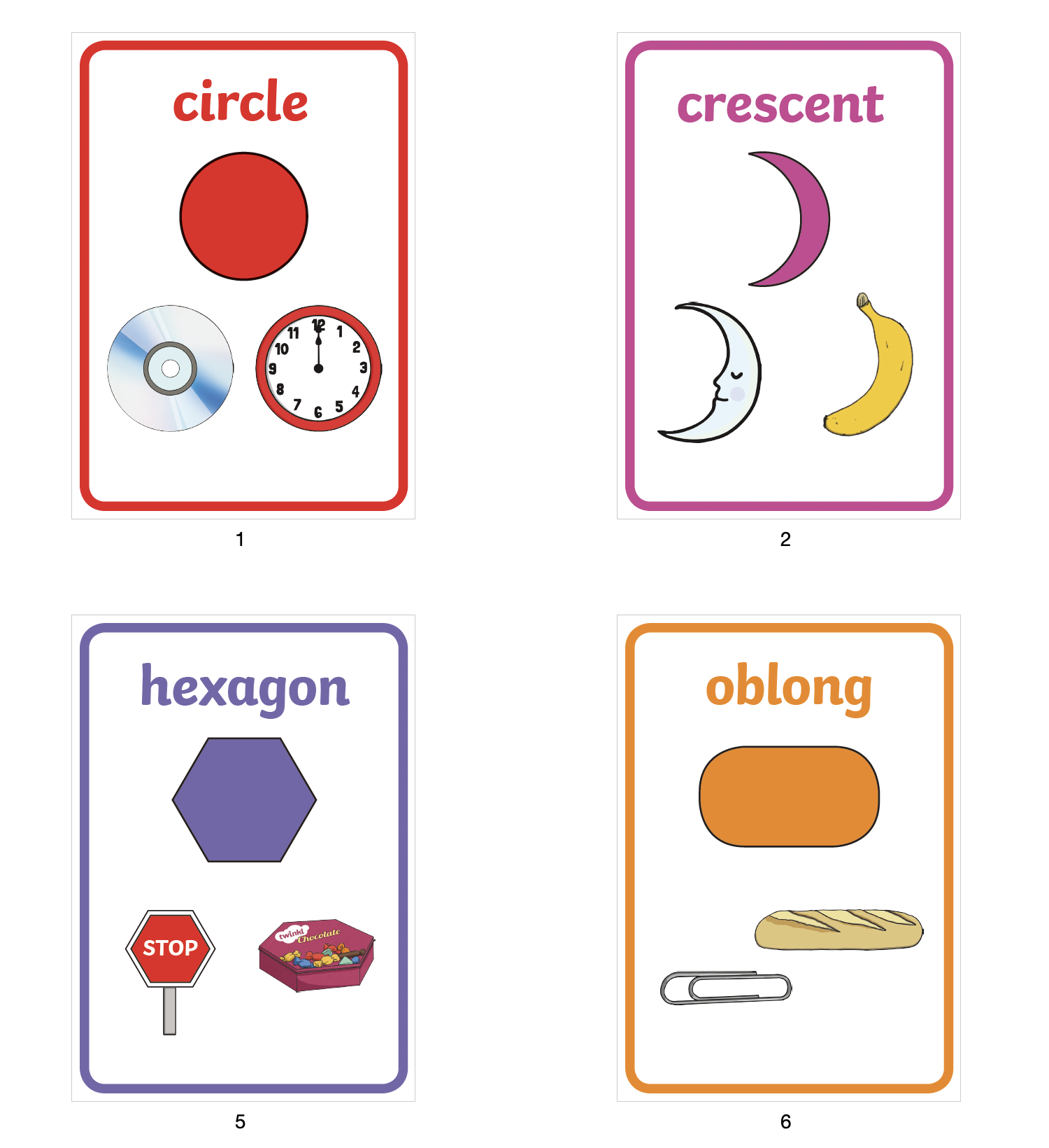 shapes形状英语单词卡片闪卡早教启蒙双语幼儿园早教闪卡