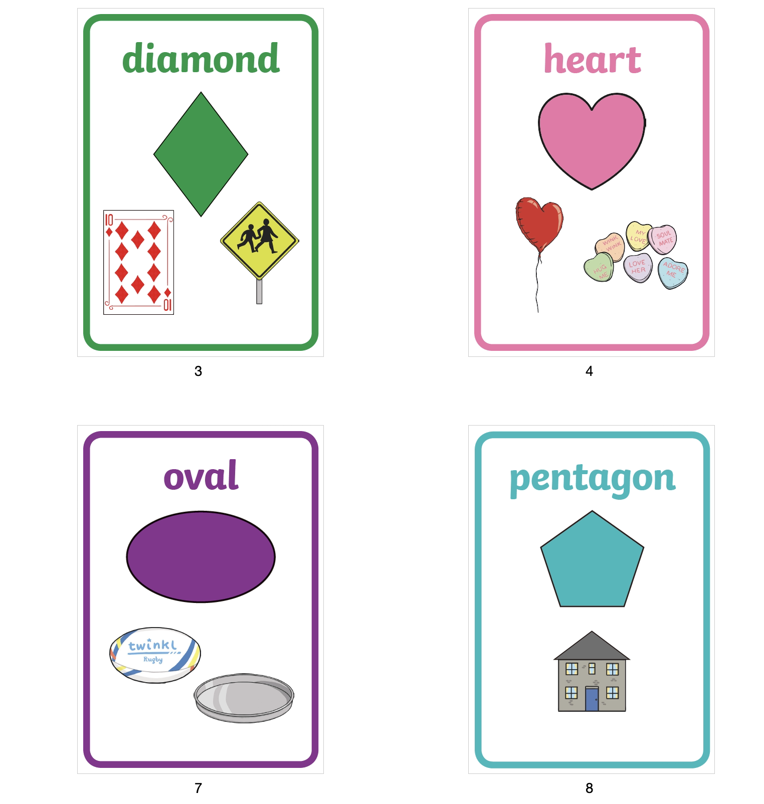 shapes形状英语单词卡片闪卡早教启蒙双语幼儿园早教闪卡