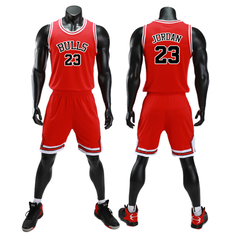 公牛队球衣23号乔丹篮球服套装1号罗斯背心男3号韦德皮蓬团购定制