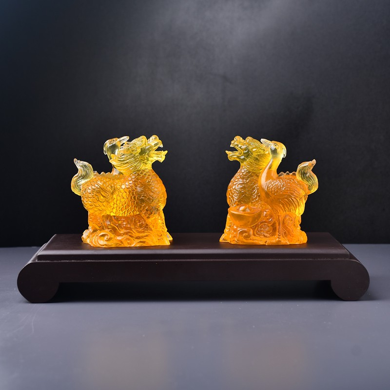 易名居名居猪兔赐禄琉璃摆件2022属羊人吉祥物礼物摆件