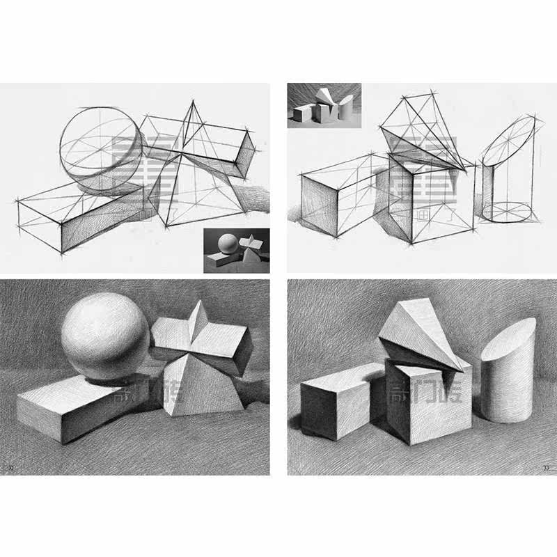 美术标准教案石膏几何体2019敲门砖李家友零基础自学绘画素描石膏几何