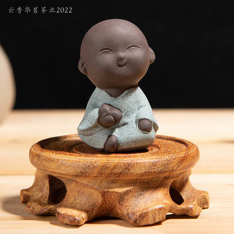 茶宠小和尚茶台茶具茶艺摆件装饰装饰品品茶宠可调味球