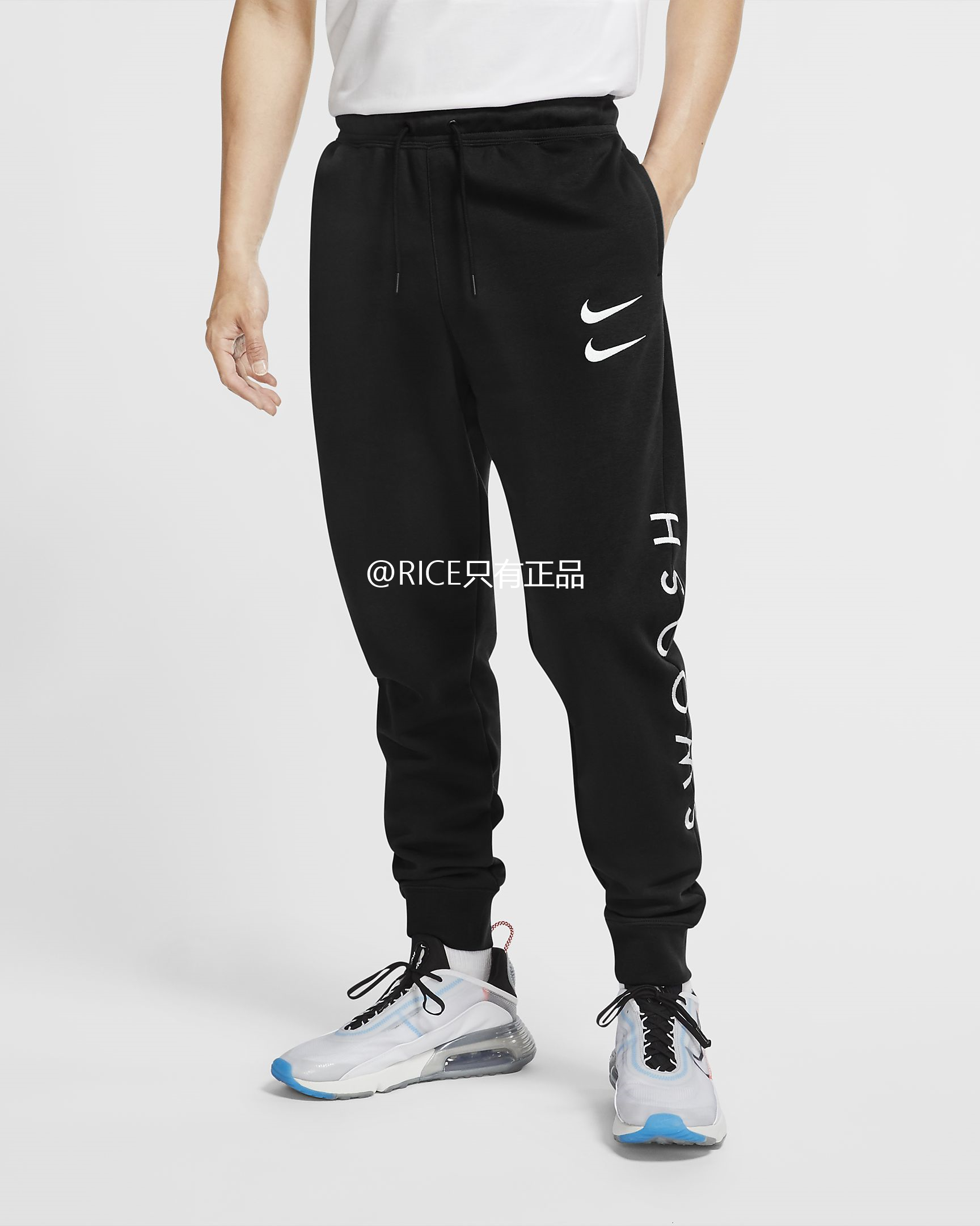 酷动正品nike耐克双勾swoosh男子刺绣运动针织运动长裤