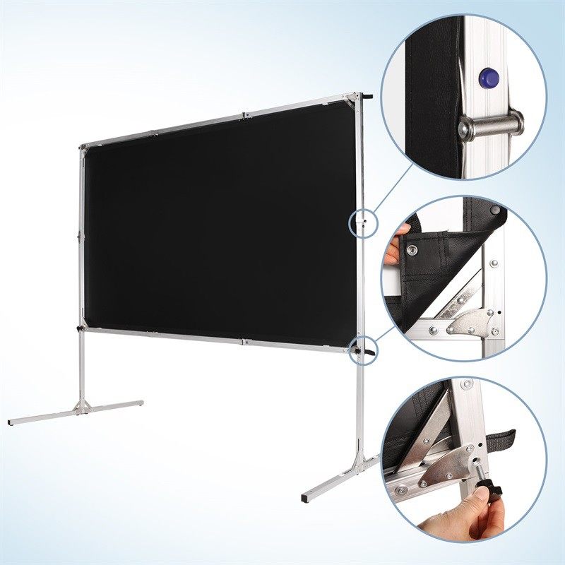 车载150英寸户外便携式移动投影仪幕布正投灰晶抗光幕布