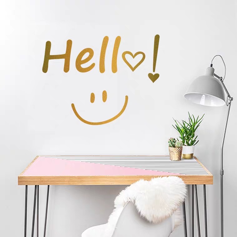 简约inshello笑脸卧室背景墙贴画画纸创意奶茶墙贴