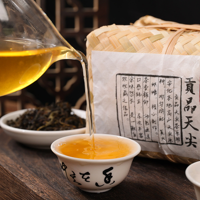 贡品天尖湖南竹篓500g2015年安化黑茶