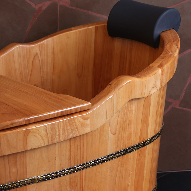 悦己坊橡木成人泡澡木桶浴桶实木加厚大人洗澡盆沐浴缸家用女熏蒸