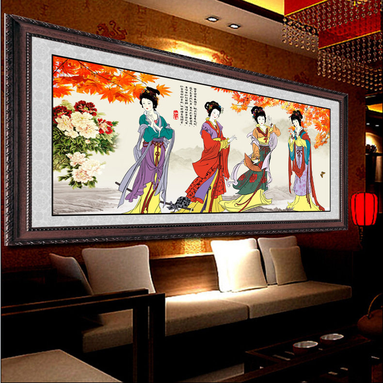包邮粘贴十字钻石绣中国风国画四大美女人物现代装饰画