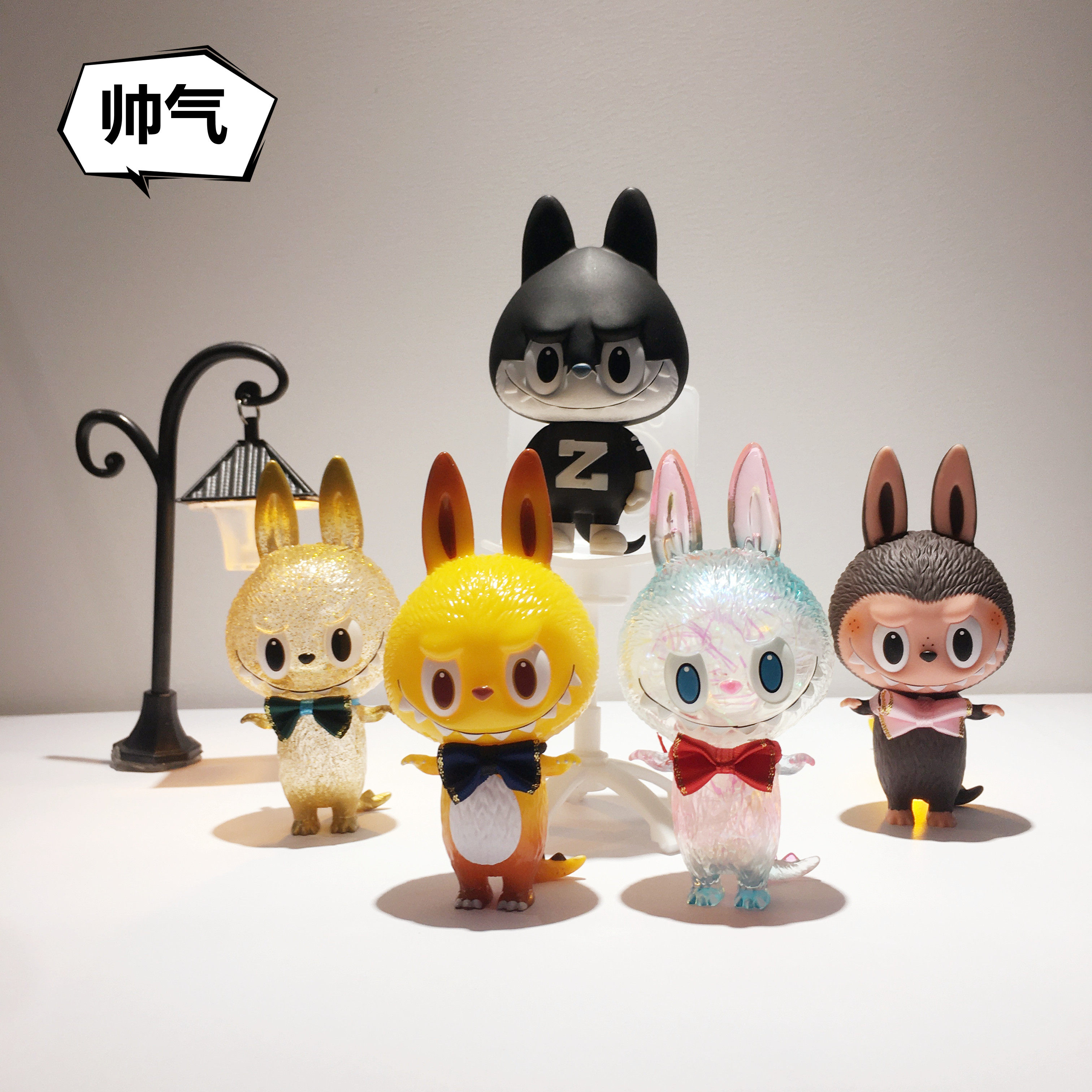 泡泡玛特zimomo4拉布布四代四代labubu盲盒娃舞会领结领带潮玩盲盒