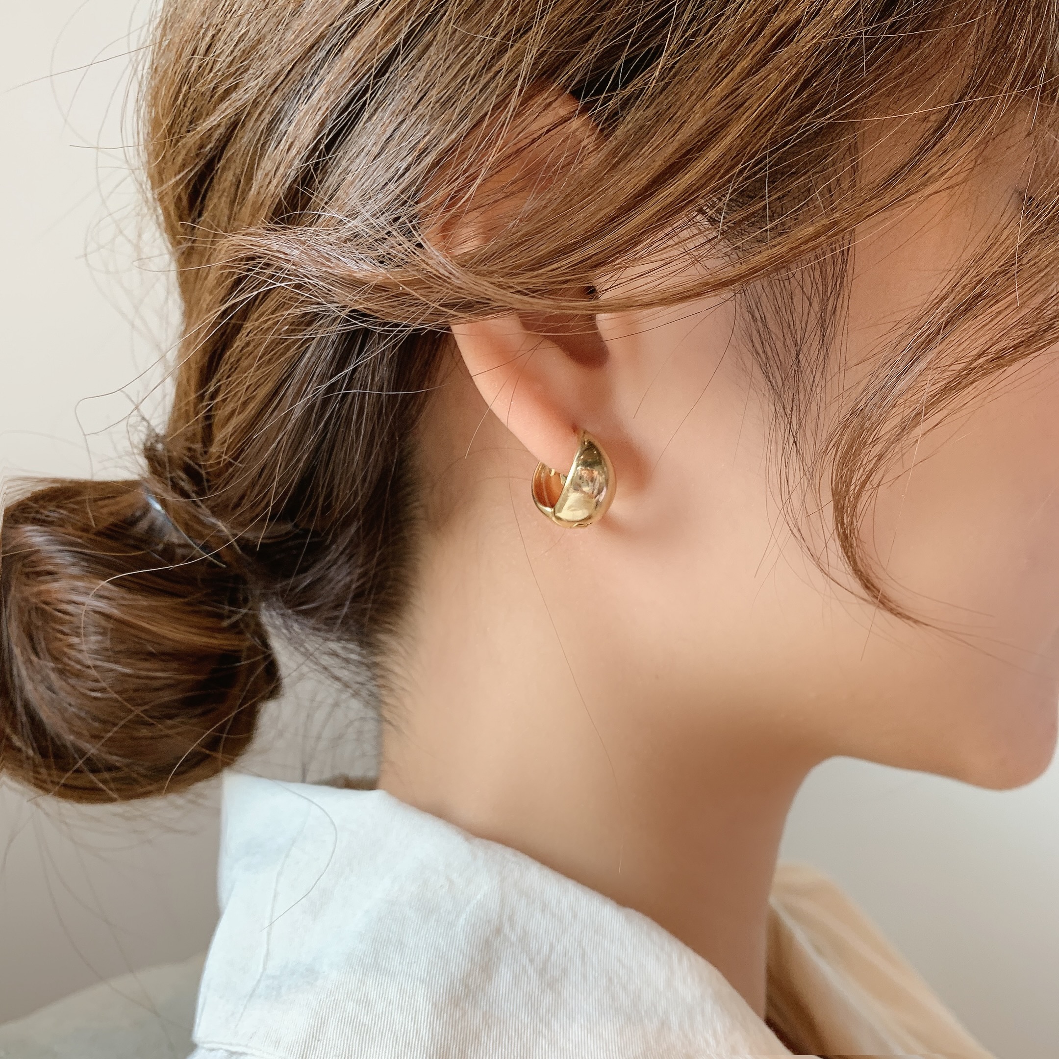 简约韩国东大门极简单耳环耳饰水滴耳圈冷淡风简耳环