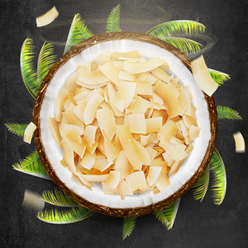 椰子印尼脆片500g新鲜零食糕点装饰薄脆片烤椰子片