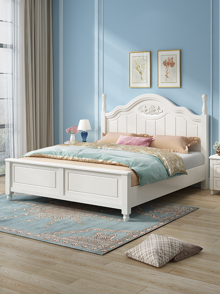 喜临门官方旗舰店美式白色实木木床现代简约1.8米双人床经济型实木床